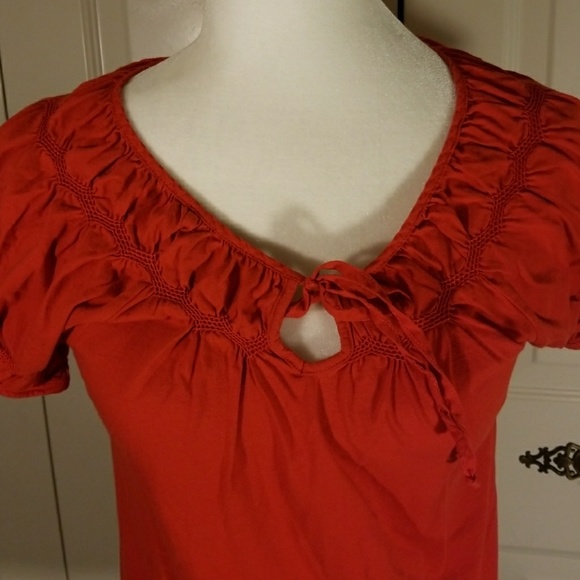 Theory Vibrant Orange Blouse - Picture 3 of 5